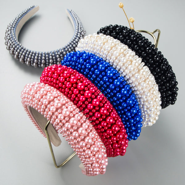 Fashion Pearl Sponge Headband For Women