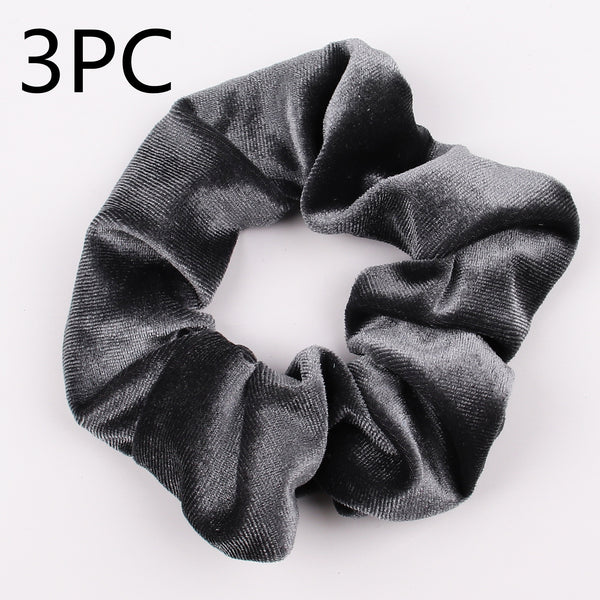 Fashion New Velvet Tencel Pocket wallet Hair Scrunchies Retro Zipper Large Intestine Elastic Hair Band