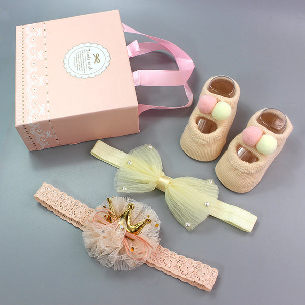 Korean Baby Hair Band Socks Set Baby Bow Hair Band 100 Days Old And One Year Old Banquet European And American