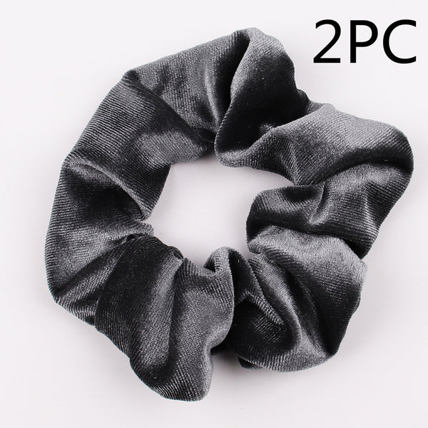Fashion New Velvet Tencel Pocket wallet Hair Scrunchies Retro Zipper Large Intestine Elastic Hair Band