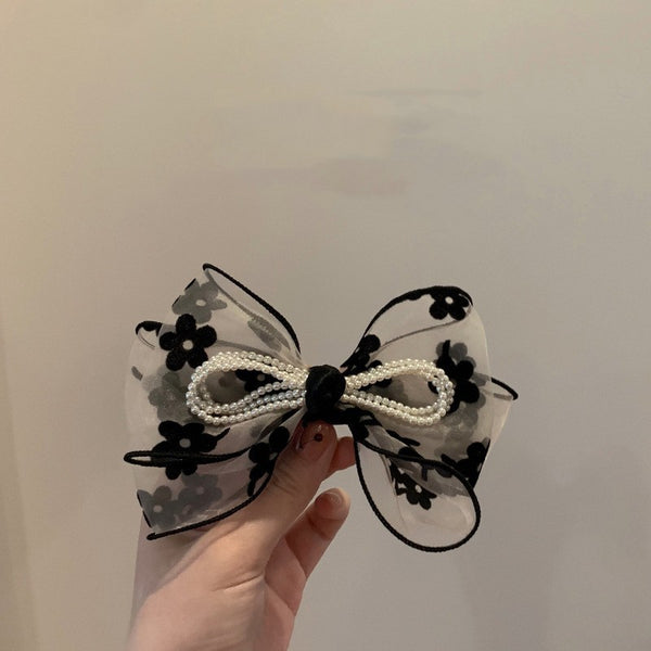 Super Fairy Organza Large Bow Flower Back Of The Head Hair Clip