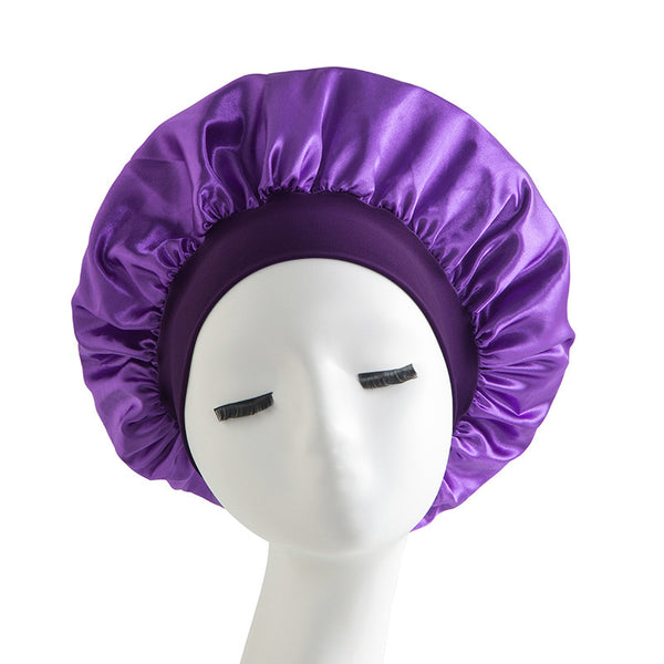 Wide-brimmed High Elastic Headscarf Beauty Salon Shower Cap Care Satin Nightcap