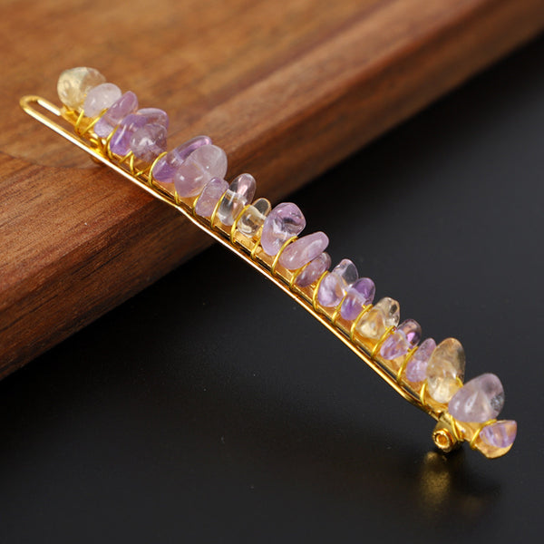 Natural Crystal Gravel Small Hairclip