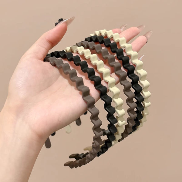 Simple Frosted Wave Headband For Women