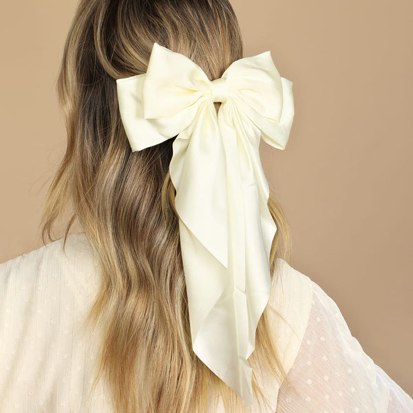 Retro Oversized Big Bow Hairpin Back Head Fixed Head Hair Clip Ins Temperament Spring Clip Headdress