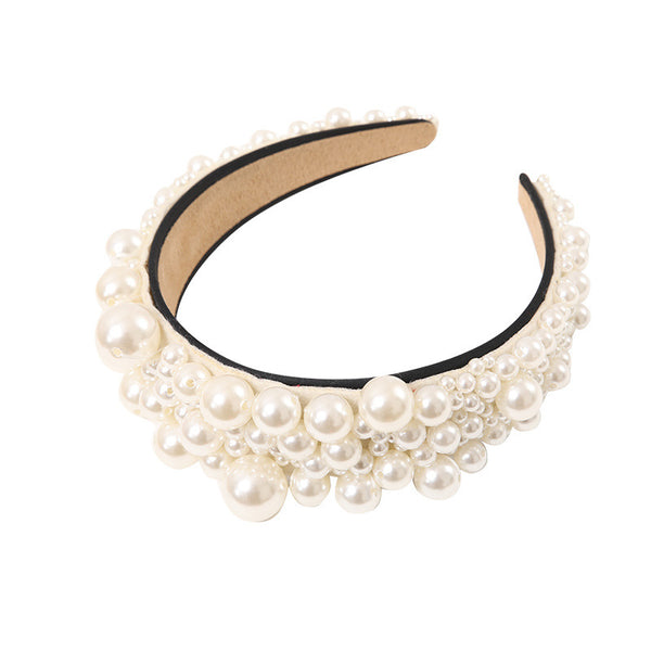 Large Pearl Headband All-match Temperament Pressure Hair Headdress Women