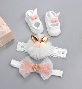 Korean Baby Hair Band Socks Set Baby Bow Hair Band 100 Days Old And One Year Old Banquet European And American