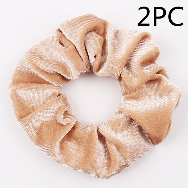 Fashion New Velvet Tencel Pocket wallet Hair Scrunchies Retro Zipper Large Intestine Elastic Hair Band