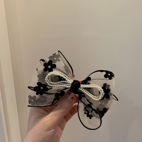 Super Fairy Organza Large Bow Flower Back Of The Head Hair Clip