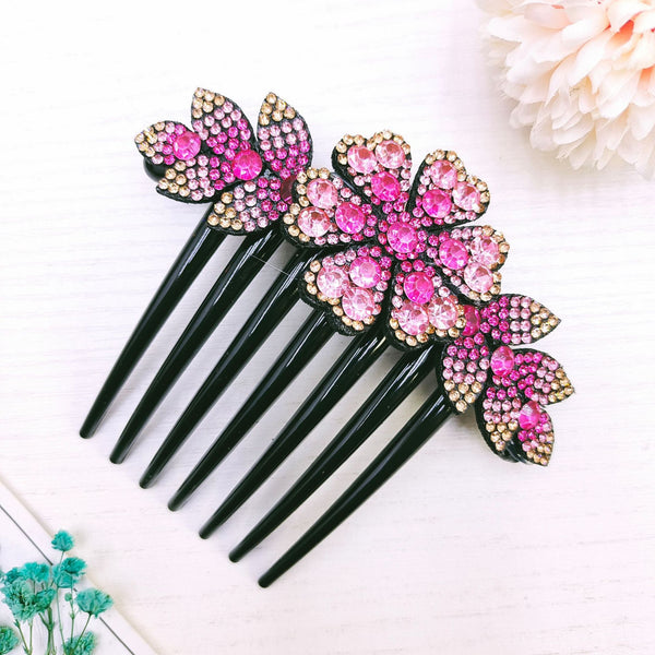 Simple All Match Luxury Full Diamond Updo Non-slip Hairclip Comb