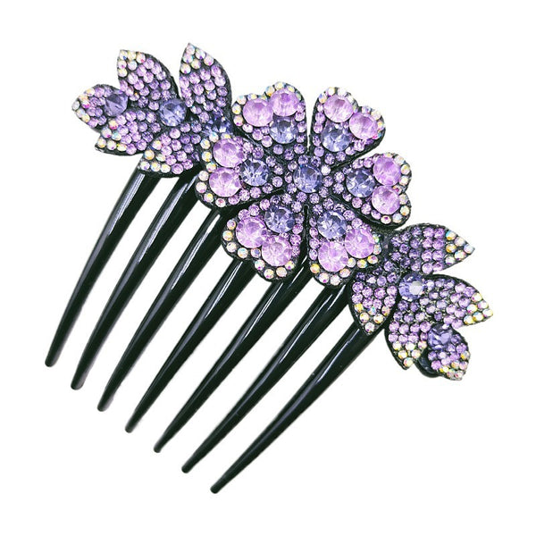Simple All Match Luxury Full Diamond Updo Non-slip Hairclip Comb