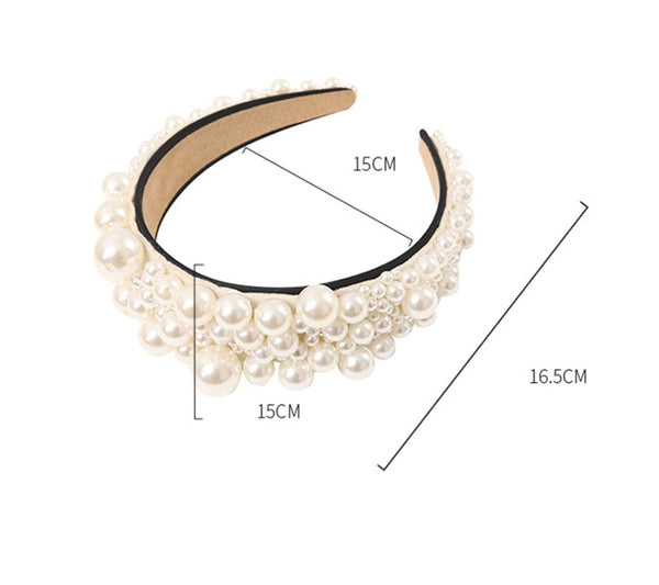 Large Pearl Headband All-match Temperament Pressure Hair Headdress Women