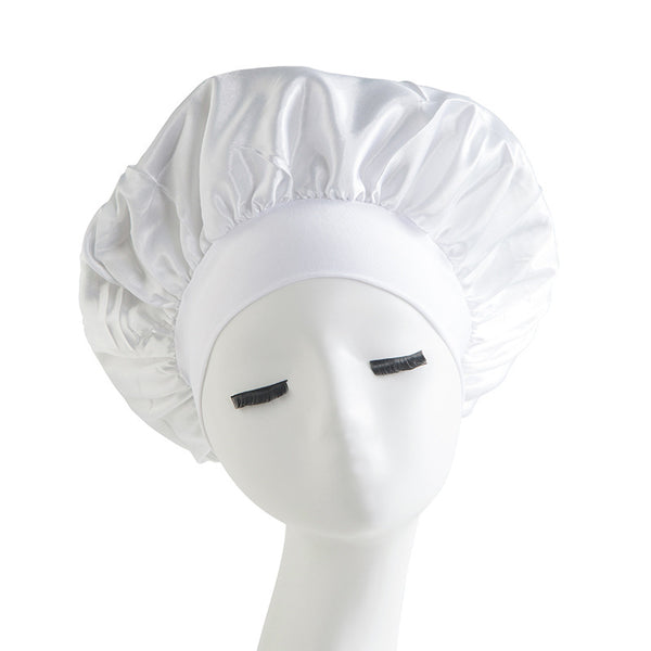 Wide-brimmed High Elastic Headscarf Beauty Salon Shower Cap Care Satin Nightcap