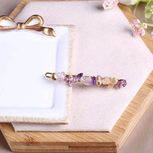 Natural Crystal Gravel Small Hairclip