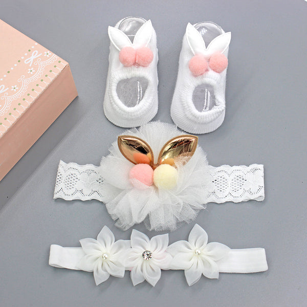 Korean Baby Hair Band Socks Set Baby Bow Hair Band 100 Days Old And One Year Old Banquet European And American