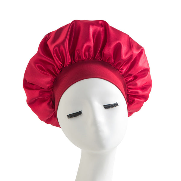 Wide-brimmed High Elastic Headscarf Beauty Salon Shower Cap Care Satin Nightcap