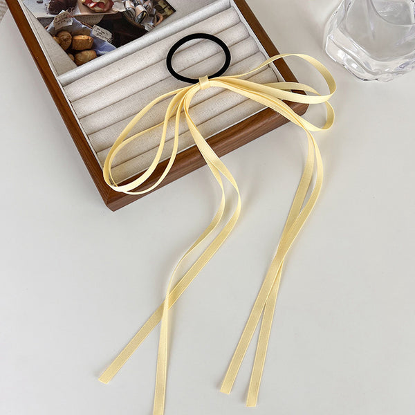 Simple Color Bow Headband Hair Band Tassel Hair Ring
