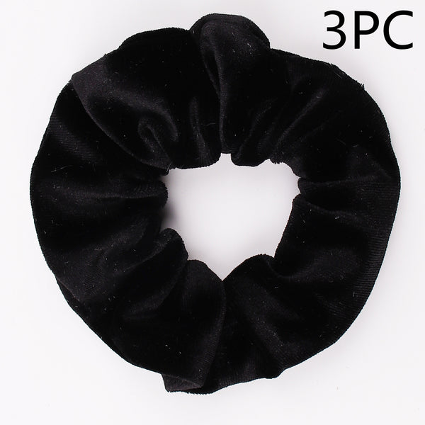 Fashion New Velvet Tencel Pocket wallet Hair Scrunchies Retro Zipper Large Intestine Elastic Hair Band