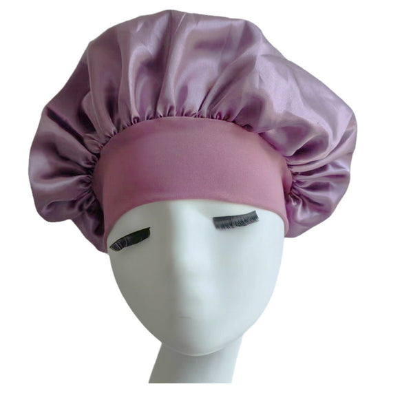 Wide-brimmed High Elastic Headscarf Beauty Salon Shower Cap Care Satin Nightcap