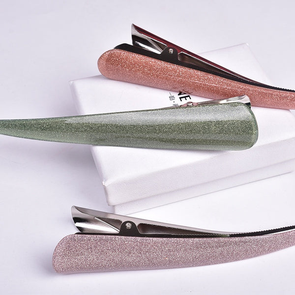 Glittering Powder Glossy Barrettes Lengthened Ox Horn Hairclip