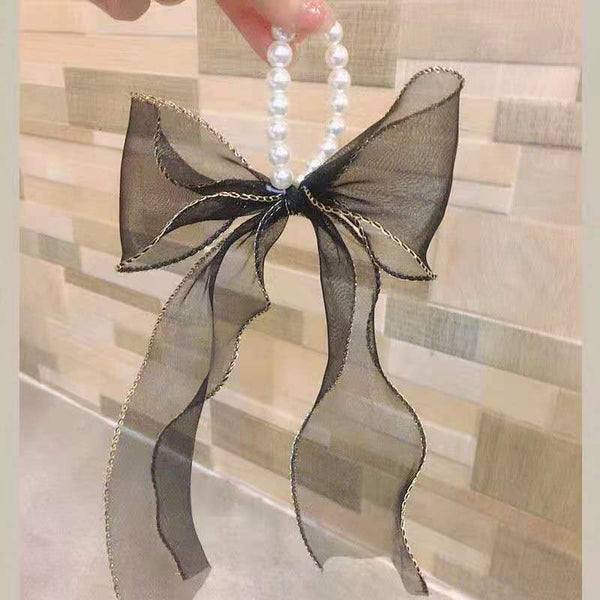 Fairy Lace Bow Pearl Hair Tie