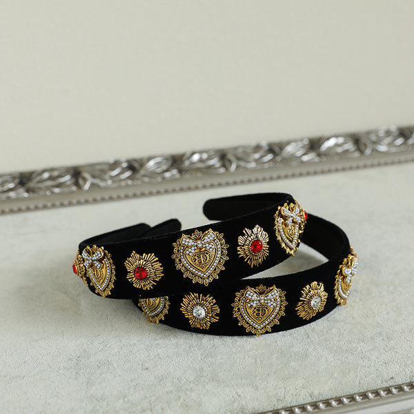 Ins Wind C Clip Chain Fabric Diamond Round Headband Women