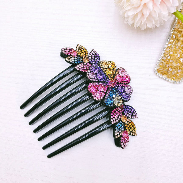 Simple All Match Luxury Full Diamond Updo Non-slip Hairclip Comb