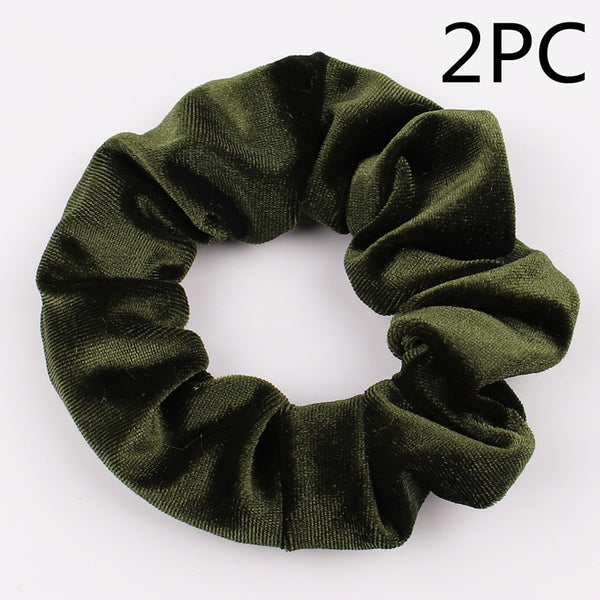 Fashion New Velvet Tencel Pocket wallet Hair Scrunchies Retro Zipper Large Intestine Elastic Hair Band