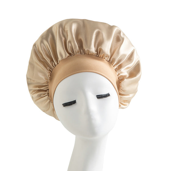 Wide-brimmed High Elastic Headscarf Beauty Salon Shower Cap Care Satin Nightcap